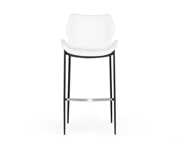 Ithaca Modern White Leatherette Bar Stool (Set of 2)