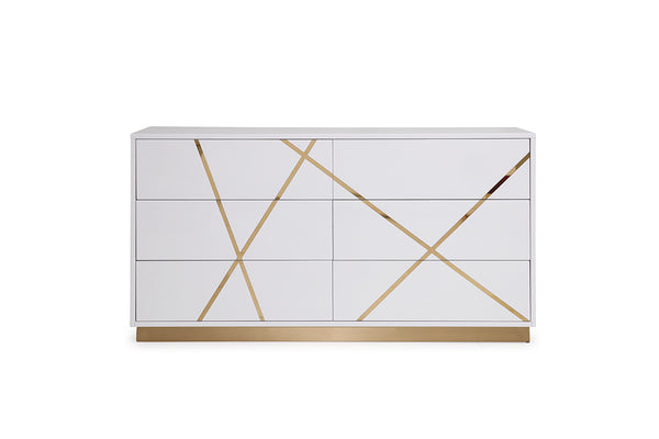 Modrest Nixa Modern White & Gold Bedroom Set Model VGVC-BD1909-SET-WHT