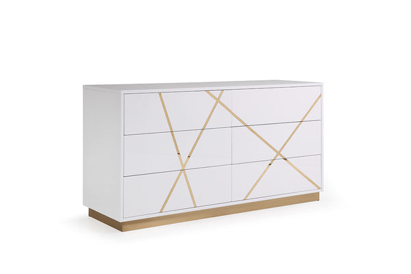 Modrest Nixa Modern White & Gold Bedroom Set Model VGVC-BD1909-SET-WHT