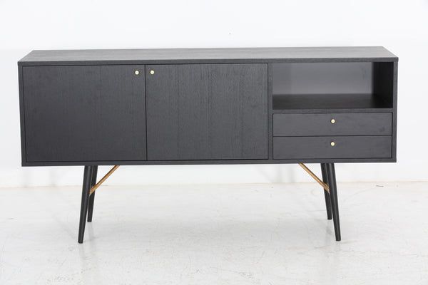 Billy Modern Black Oak & Gold Buffet