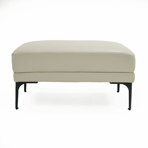 Divani Casa Jacoba Modern Light Grey Leather Rectangular Ottoman Model VGKK-KF-2620-ROT-LG