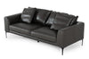 Jacoba Modern Dark Grey Leather Sofa