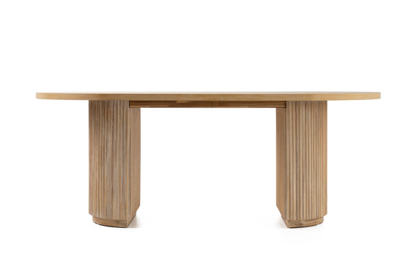 Modrest Jacobson Modern Natural Acacia Oval Dining Table Model VGWD-LYO-DT