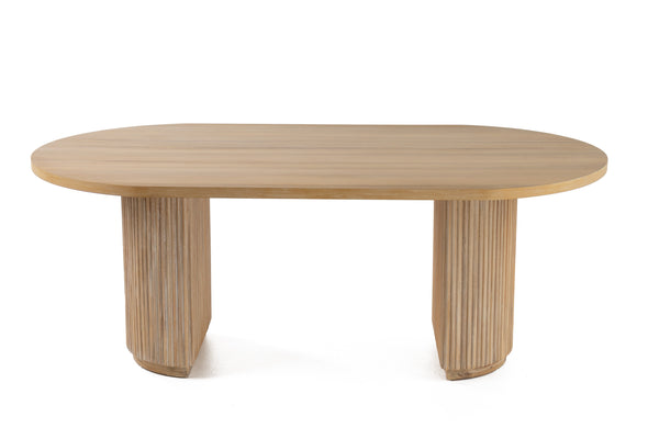 Modrest Jacobson Modern Natural Acacia Oval Dining Table Model VGWD-LYO-DT