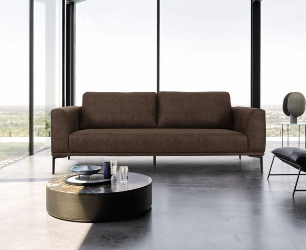 Jada Modern Brown Fabric Loveseat