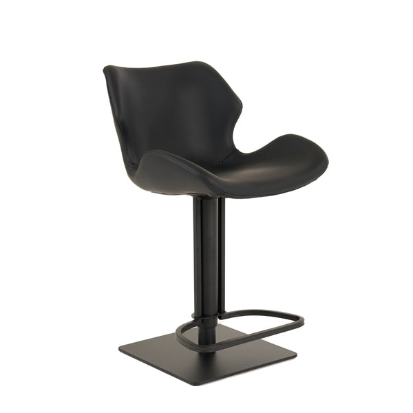 Modrest Jaffee Industrial Black Eco Leather Bar Stool Model VGHR5404GB-BLK