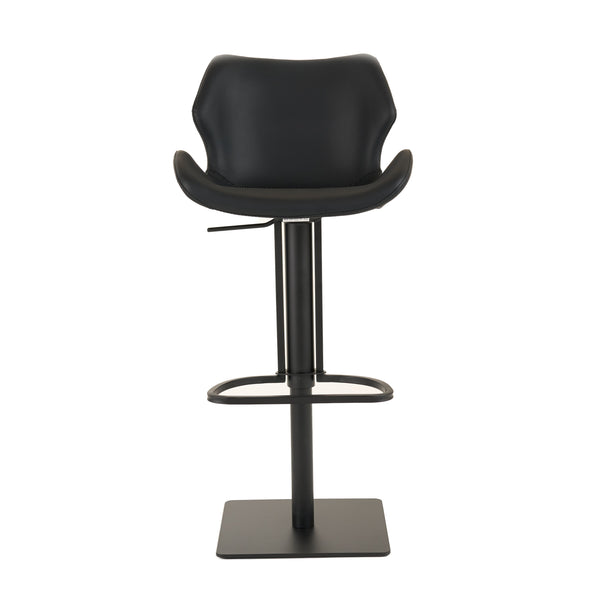 Jaffee Industrial Black Eco-Leather Bar Stool