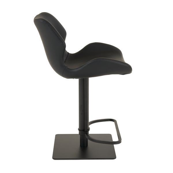 Jaffee Industrial Black Eco-Leather Bar Stool