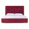 Modrest Janet Modern Red Velvet & Gold Bed Model VGVC-BD1820-BED