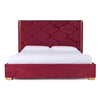 Queen Modrest Janet Modern Red Velvet & Gold Bed Model VGVC-BD1820-BED-Q