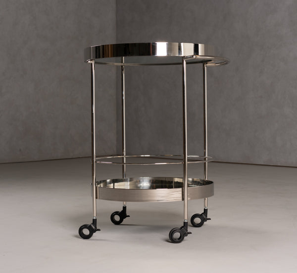 Jeeves Modern Stainless Steel + Mirror Rolling Cart