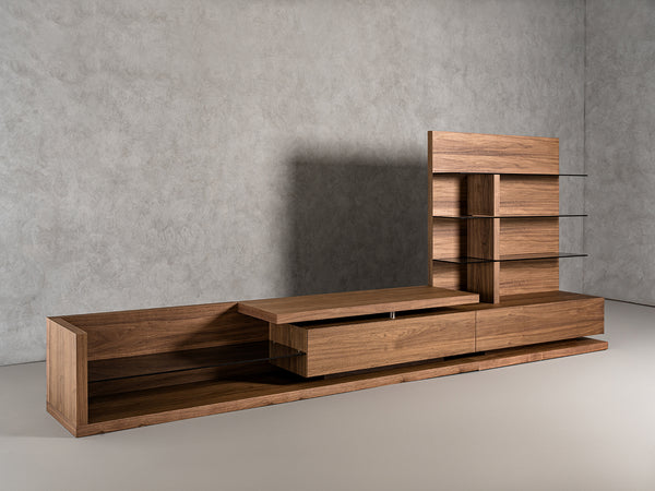 Modrest Jefferson Mid Century Modern Reversible Walnut Entertainment Center Model VGBB662N-WALGRY