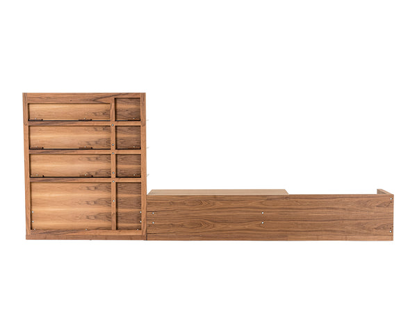 Modrest Jefferson Mid Century Modern Reversible Walnut Entertainment Center Model VGBB662N-WALGRY