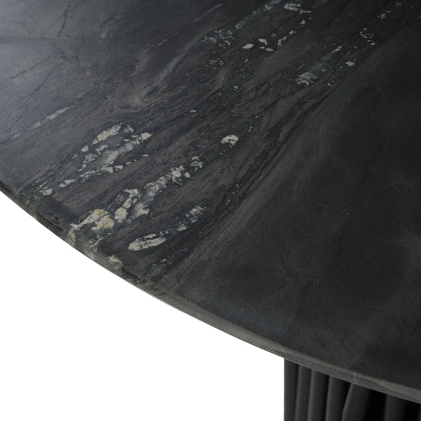 Modrest Jenna Modern Black Marble & Black Mango Round Dining Table Model VGBR-SBA-4227-BLK