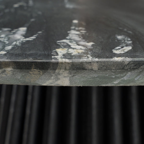 Modrest Jenna Modern Black Marble & Black Mango Round Dining Table Model VGBR-SBA-4227-BLK