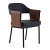 Jensen Modern Black + Camel Vegan Leather Dining Chair