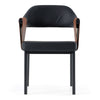 Jensen Modern Black + Camel Vegan Leather Dining Chair