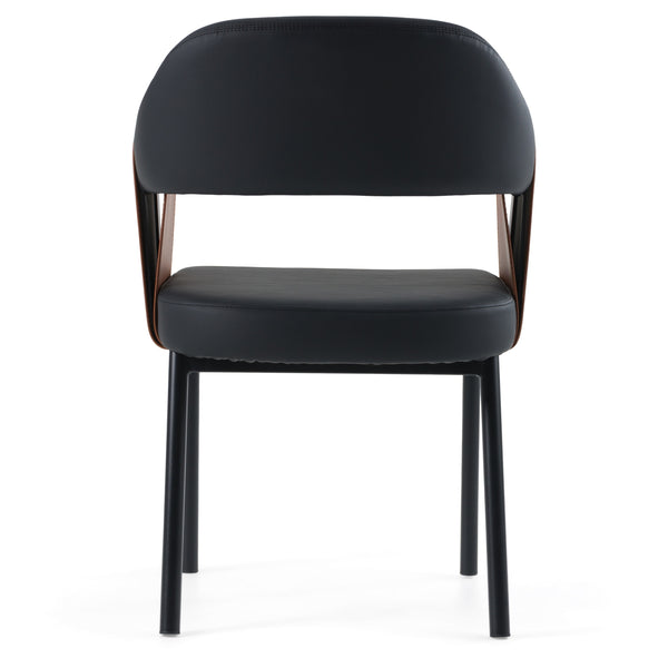 Modrest Jensen Modern Black & Camel Vegan Leather Dining Chair Model VGGA-6261CH-1-BLK