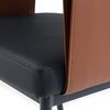 Jensen Modern Black + Camel Vegan Leather Dining Chair