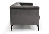 Divani Casa Jeremy Modern Grey Velvet Sofa Model VGVI32202-FK-3P-GRY