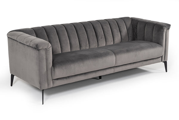 Jeremy Modern Grey Velvet Sofa