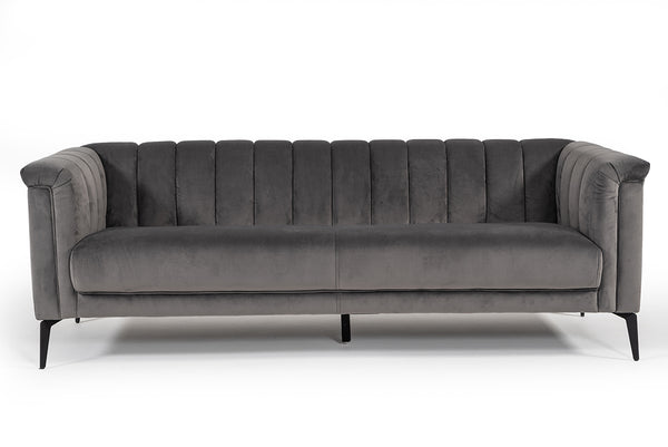 Jeremy Modern Grey Velvet Sofa