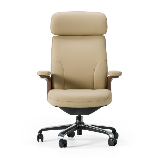 Modrest Johnson Modern Beige Leather Executive Office Chair Model VGFU-FK006-A-BGE