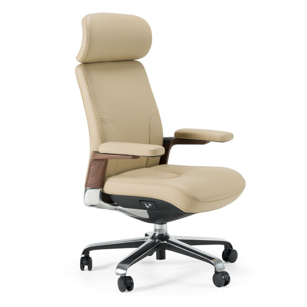 Modrest Johnson Modern Beige Leather Executive Office Chair Model VGFU-FK006-A-BGE