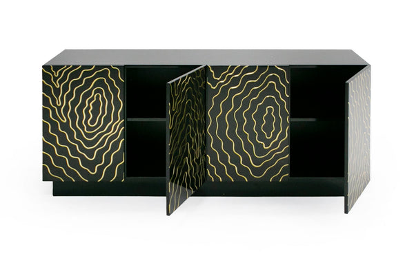 Modrest Jonah Modern Black And Gold Buffet Model VGVC-G2199-BLK
