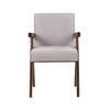 Joseline Modern Beige Fabric + Walnut Dining Chair (Set of 2)