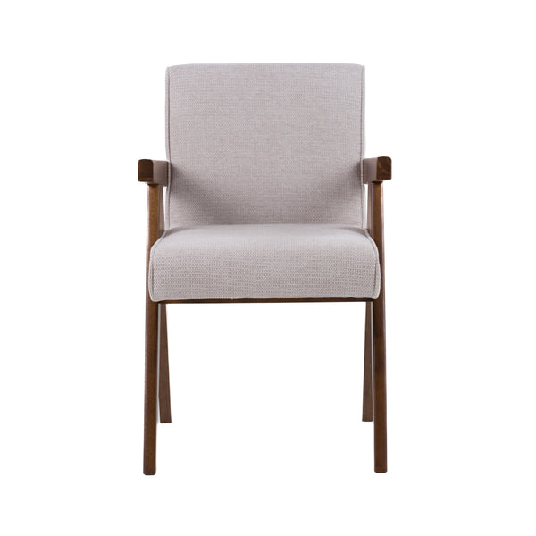 Modrest Joseline Modern Beige Fabric & Walnut Dining Chair (Set Of 2) Model VGMA-MI-1233-DC-BGE