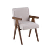 Joseline Modern Beige Fabric + Walnut Dining Chair (Set of 2)