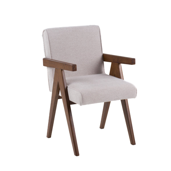 Modrest Joseline Modern Beige Fabric & Walnut Dining Chair (Set Of 2) Model VGMA-MI-1233-DC-BGE