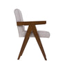 Joseline Modern Beige Fabric + Walnut Dining Chair (Set of 2)