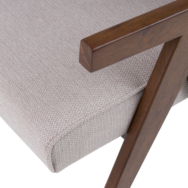 Joseline Modern Beige Fabric + Walnut Dining Chair (Set of 2)