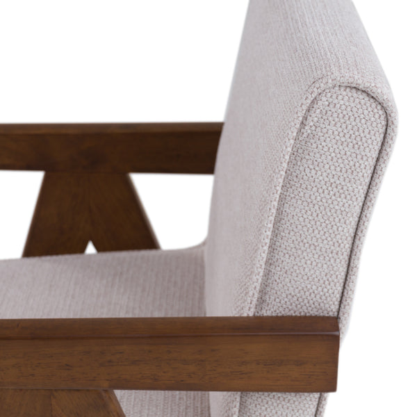 Joseline Modern Beige Fabric + Walnut Dining Chair (Set of 2)