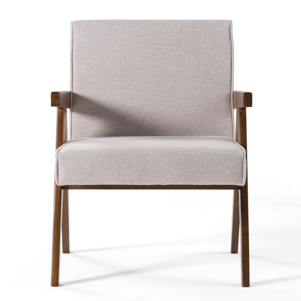 Modrest Joseline Modern Beige Fabric & Walnut Accent Chair (Set Of 2) Model VGMA-MI-1283-BGE