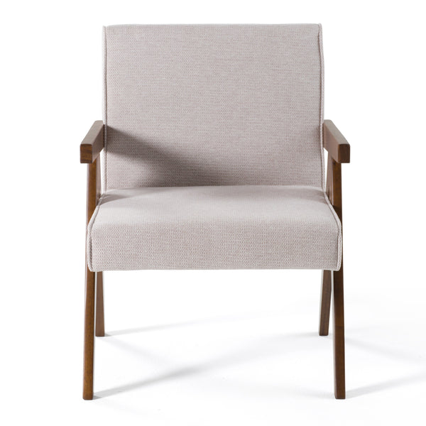 Modrest Joseline Modern Beige Fabric & Walnut Accent Chair (Set Of 2) Model VGMA-MI-1283-BGE