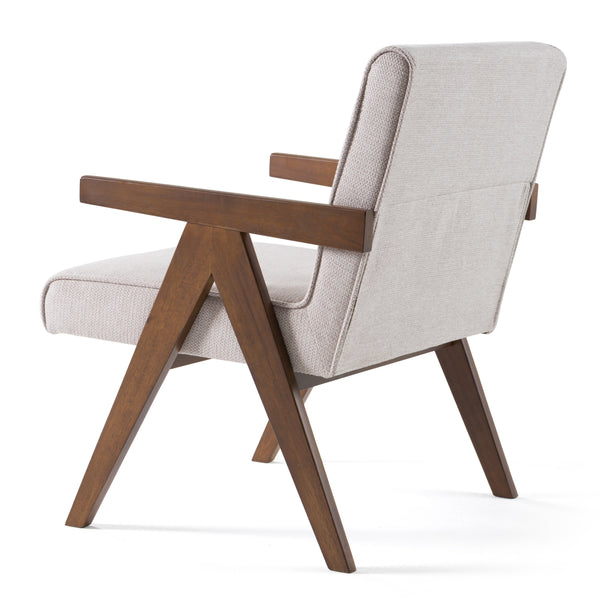 Modrest Joseline Modern Beige Fabric & Walnut Accent Chair (Set Of 2) Model VGMA-MI-1283-BGE