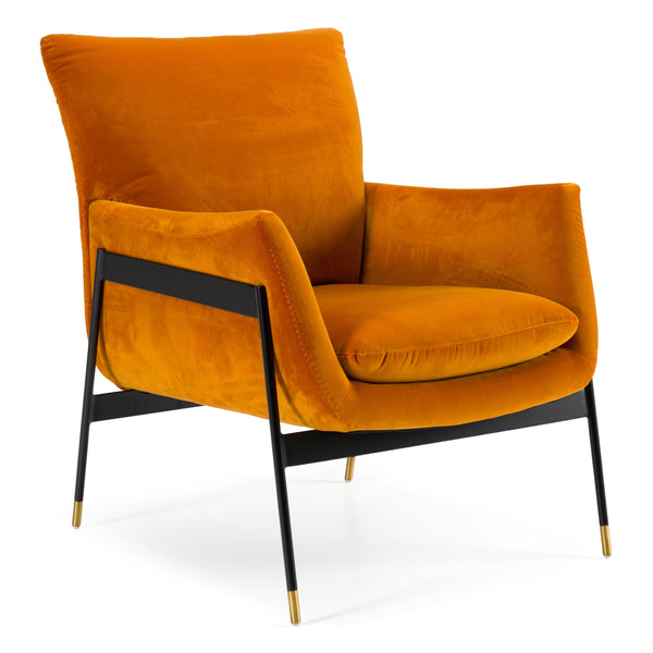 Divani Casa Joseph Modern Orange Fabric Accent Chair Model VGKKKF.A002-ORG