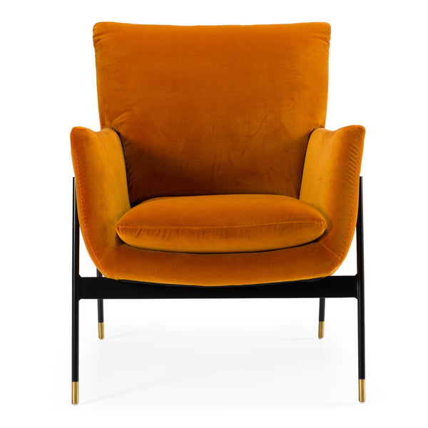 Divani Casa Joseph Modern Orange Fabric Accent Chair Model VGKKKF.A002-ORG