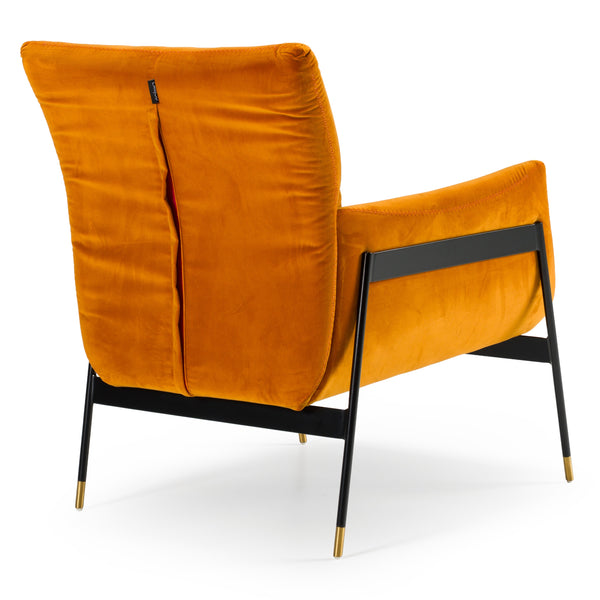 Divani Casa Joseph Modern Orange Fabric Accent Chair Model VGKKKF.A002-ORG