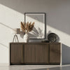 June Modern Dark Grey & Walnut Buffet
