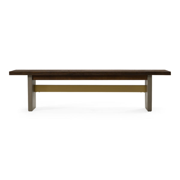 June Modern Dark Grey Concrete & Walnut Dining Bench
