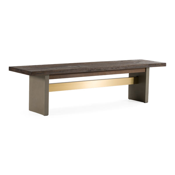 June Modern Dark Grey Concrete & Walnut Dining Bench