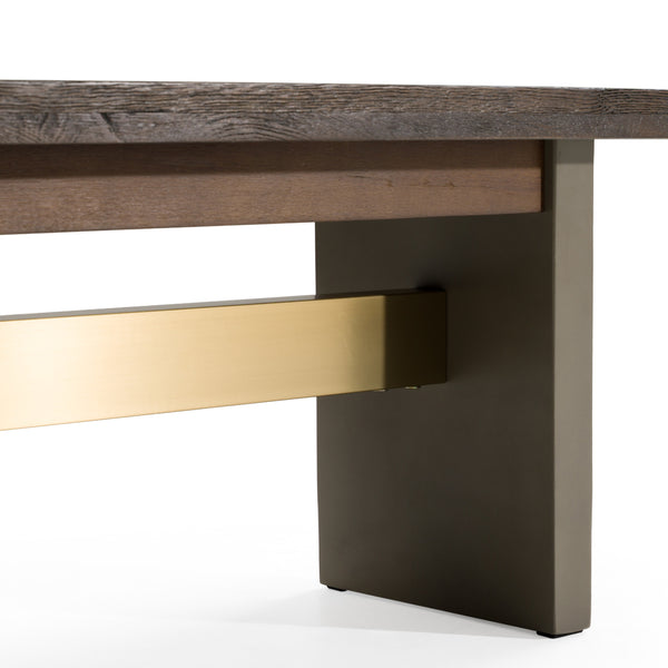June Modern Dark Grey Concrete & Walnut Dining Bench