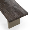 June Modern Dark Grey Concrete & Walnut Dining Bench
