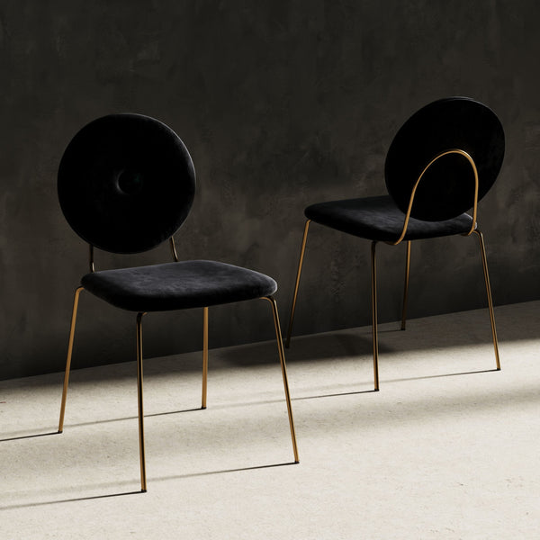 Modrest Justine Modern Black & Green Velvet Dining Chair Model VGFHFDC8045-BLKGRN