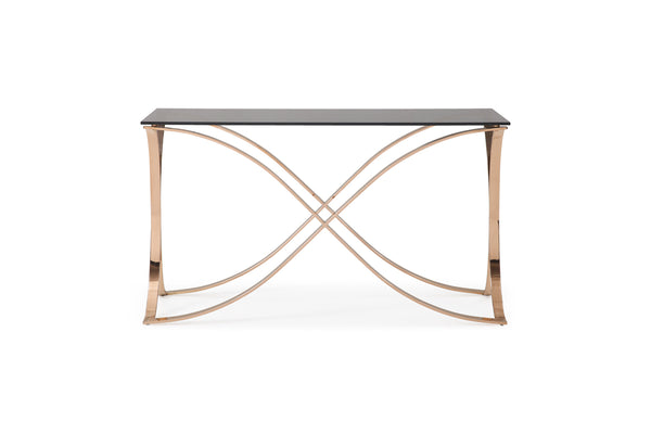 Modrest Reklaw Modern Smoked Glass & Rosegold Console Table Model VGVCK836