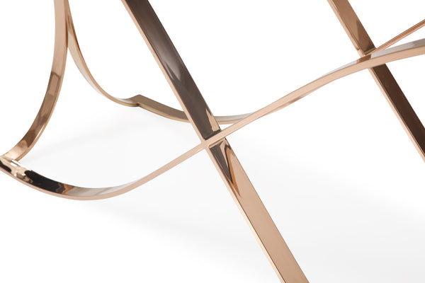 Modrest Reklaw Modern Smoked Glass & Rosegold Console Table Model VGVCK836